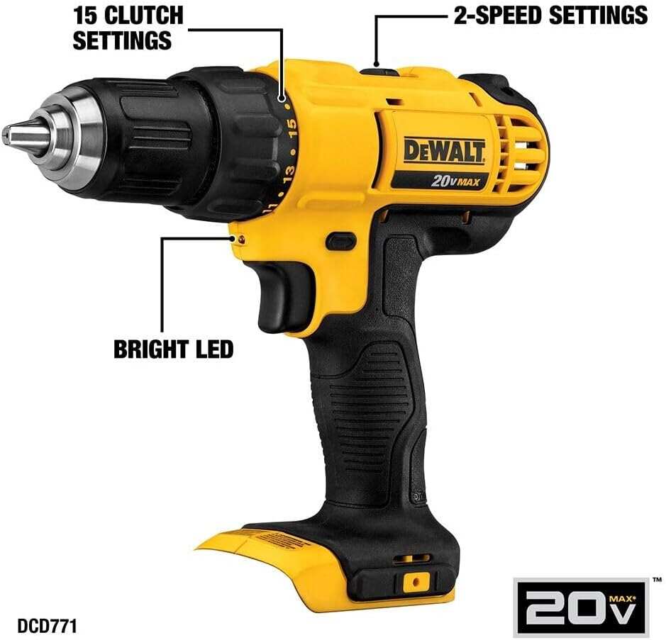 Cordless Drill and Impact Driver, Power Tool Combo Kit , Includes 2 Batteries, Charger and Bag (DCK240C2)