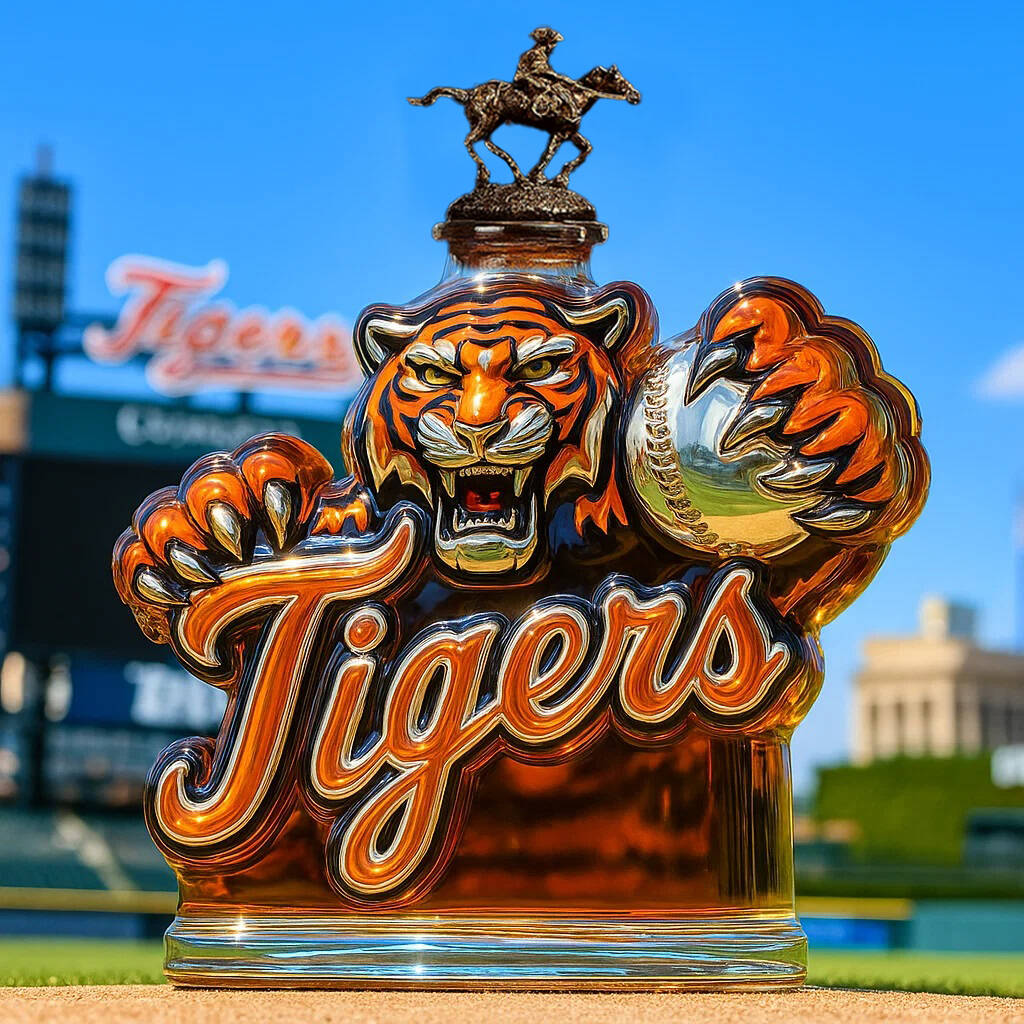 Detroit Tigers Whiskey Bottle