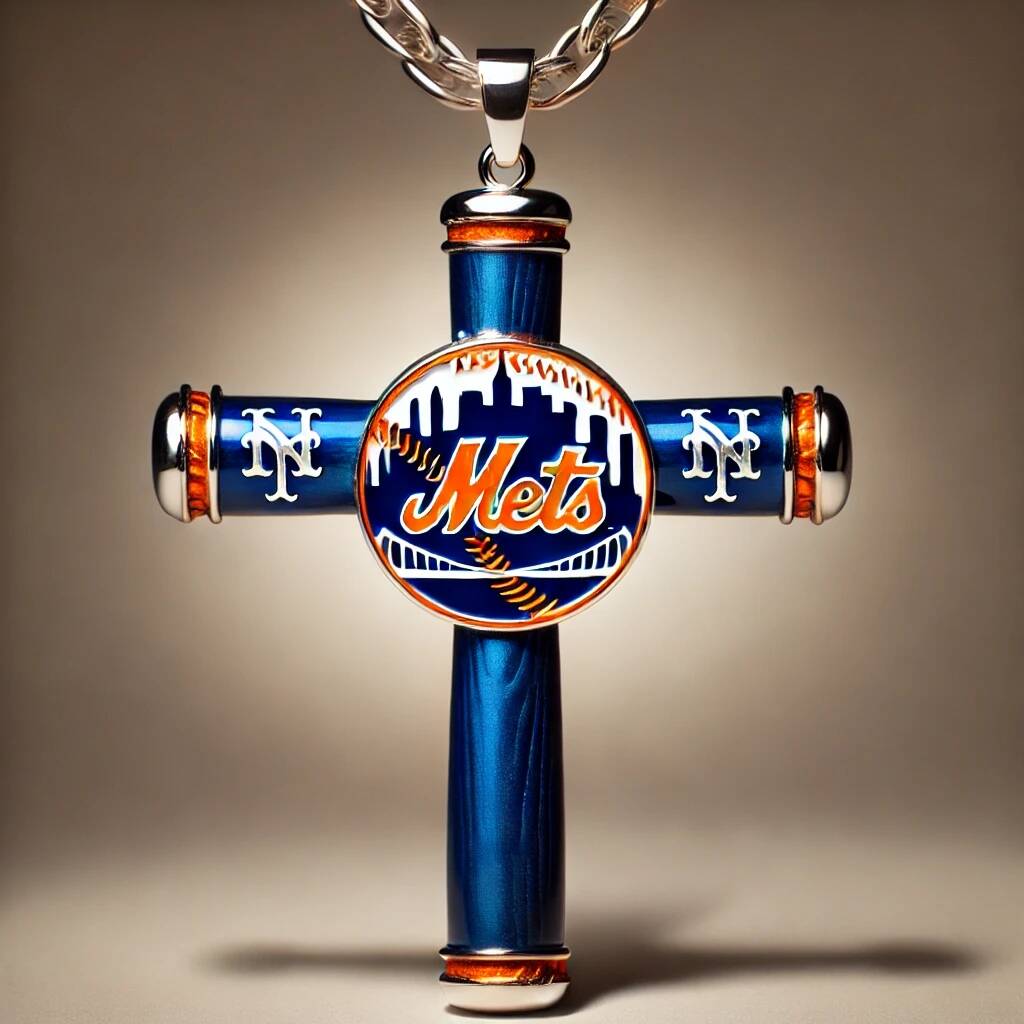 Baseball Team Bat Cross Pendant