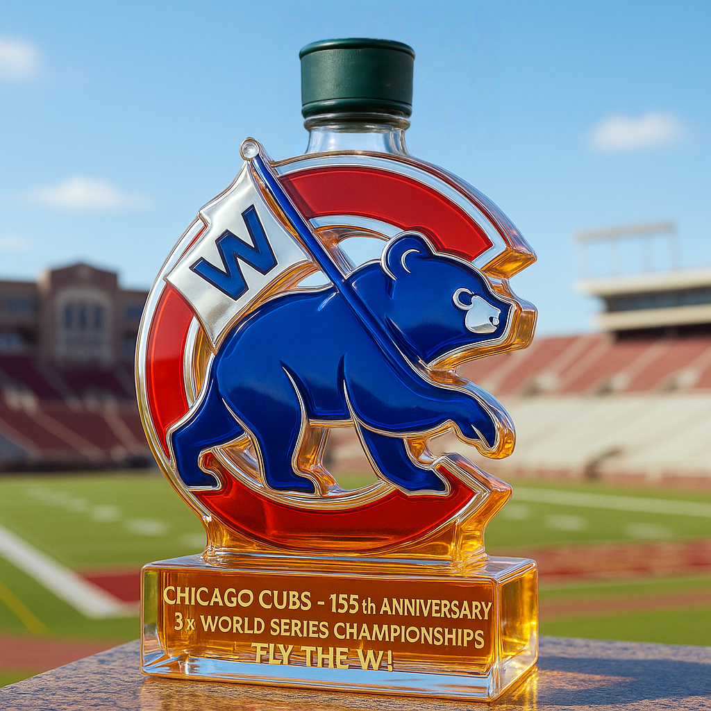 Chicago Cubs 155th Anniversary Limited-Edition Whiskey Bottle