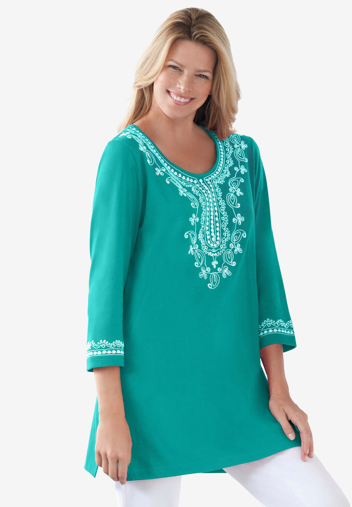 Embroidered Knit Tunic