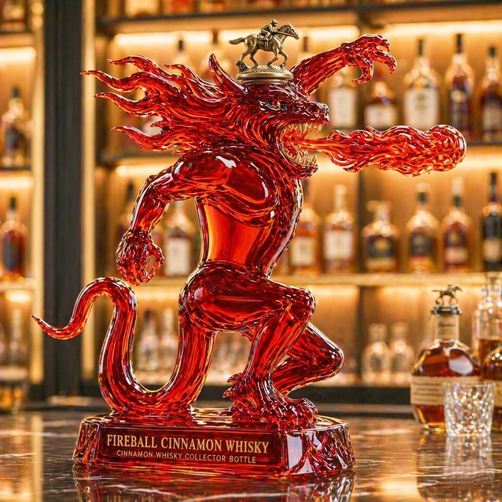 Fireball Cinnamon Whisky 3D Sculpted Collector's Edition Bottle
