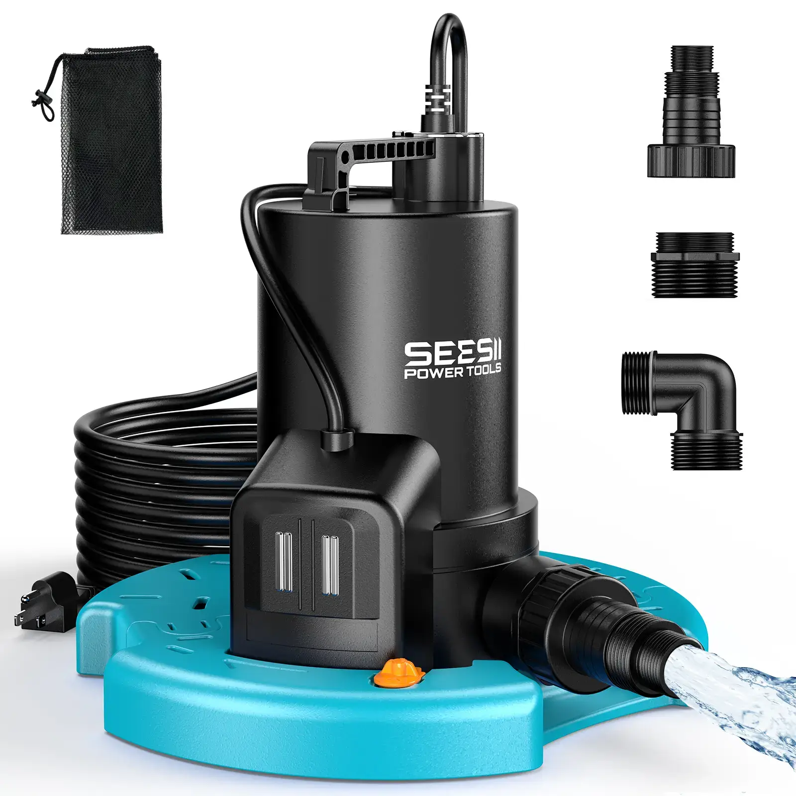 1/3HP Pool Cover Pump Automatic On/Off 3035GPH Submersible Water Pump with Filter Net 25ft Cord Check Valve for Swimming Pool Hot Tubs Pond#SummerVibes