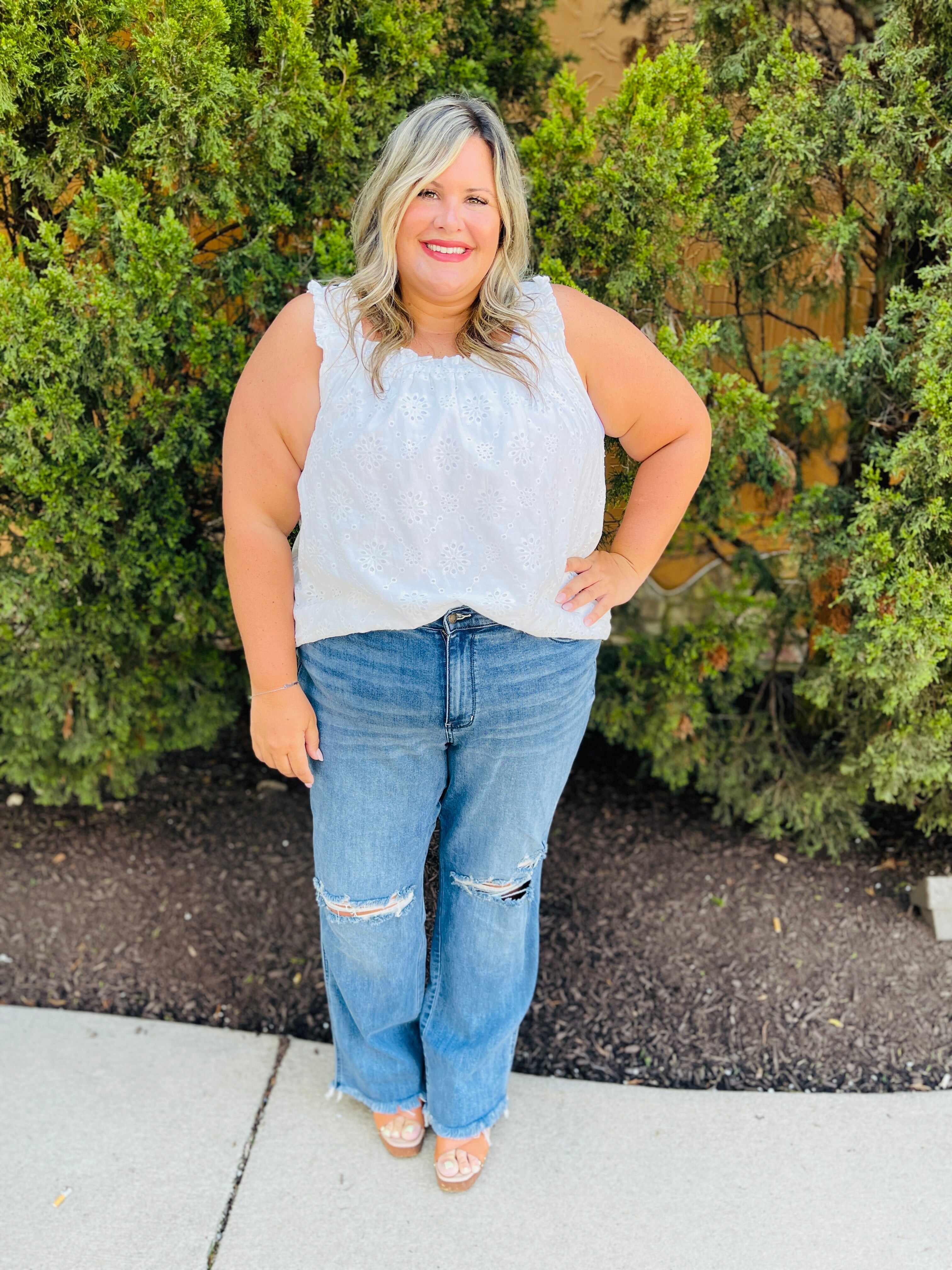 REG/CURVY Straight Up Wide Leg Straight Jeans
