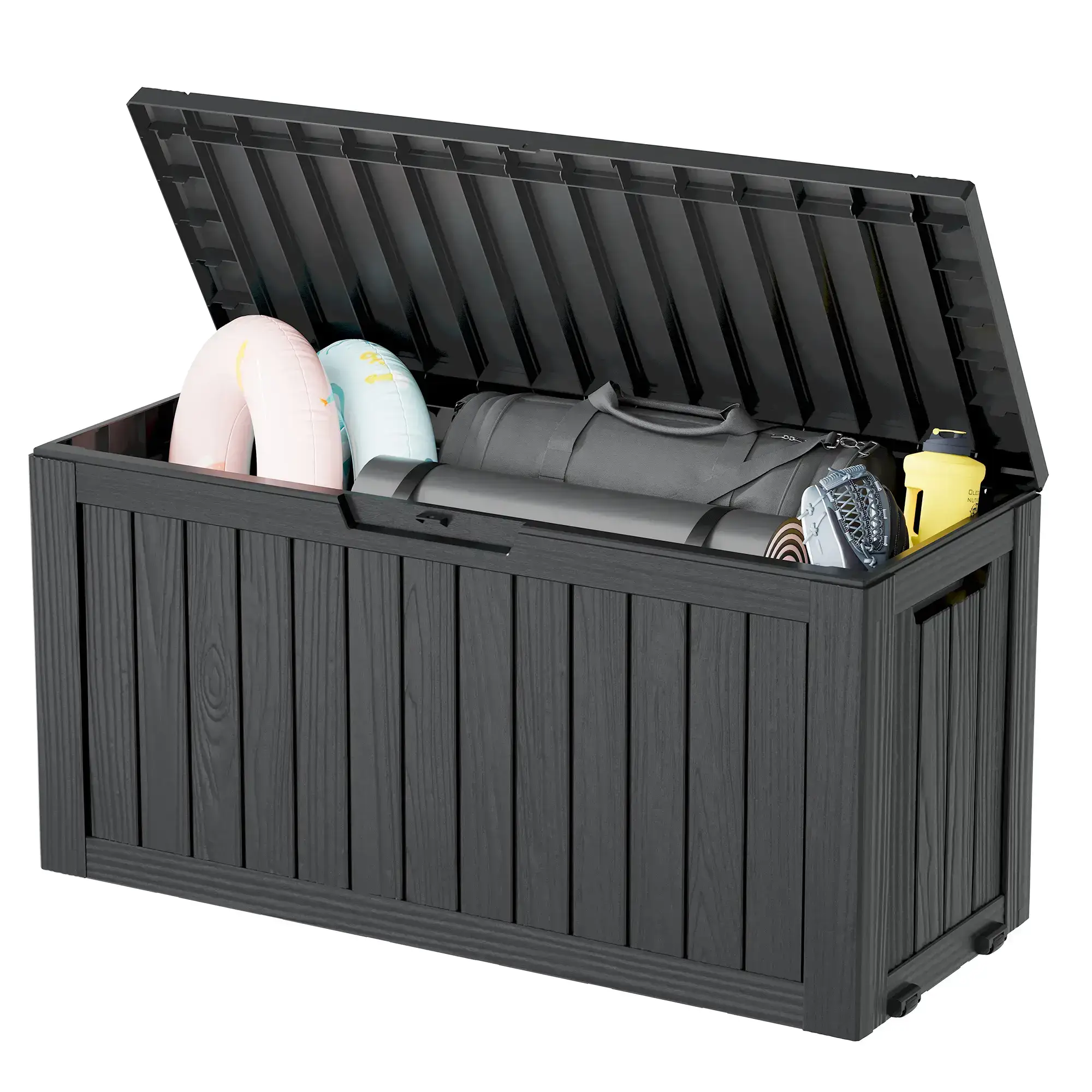 72-Gallon Storage Bin, Resin Material, Waterproof & UV-Resistant, Organizer for Garage, Warehouse, and Patio