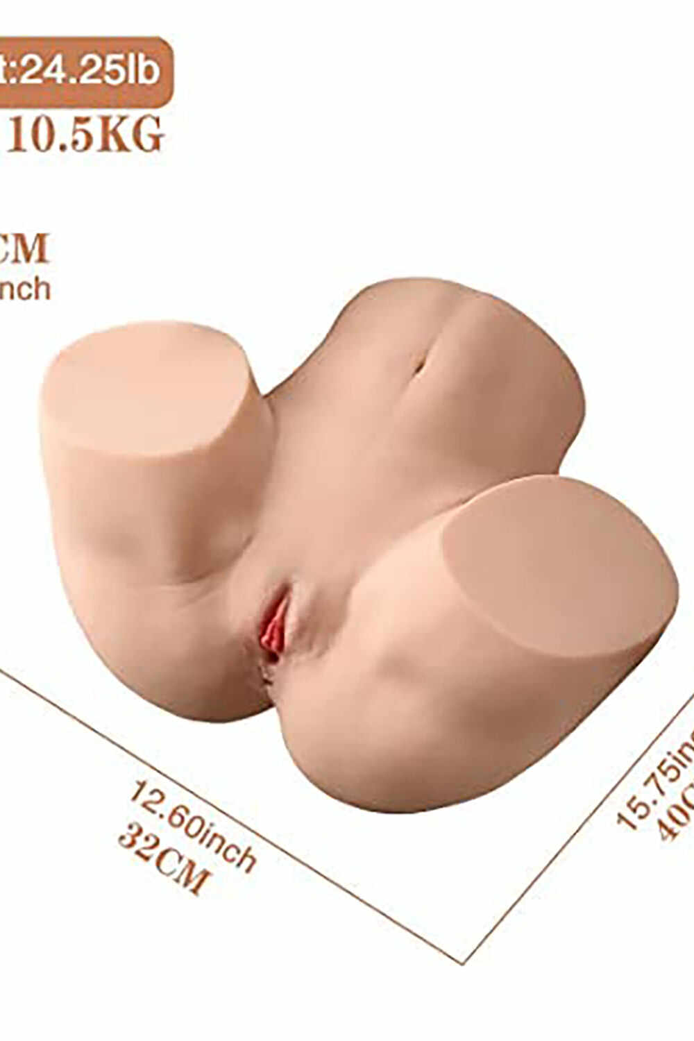 EU Stock - TPE 23.15 lbs/10.5kg Nature Skin Half Body Fat Ass Sex Doll Torso
