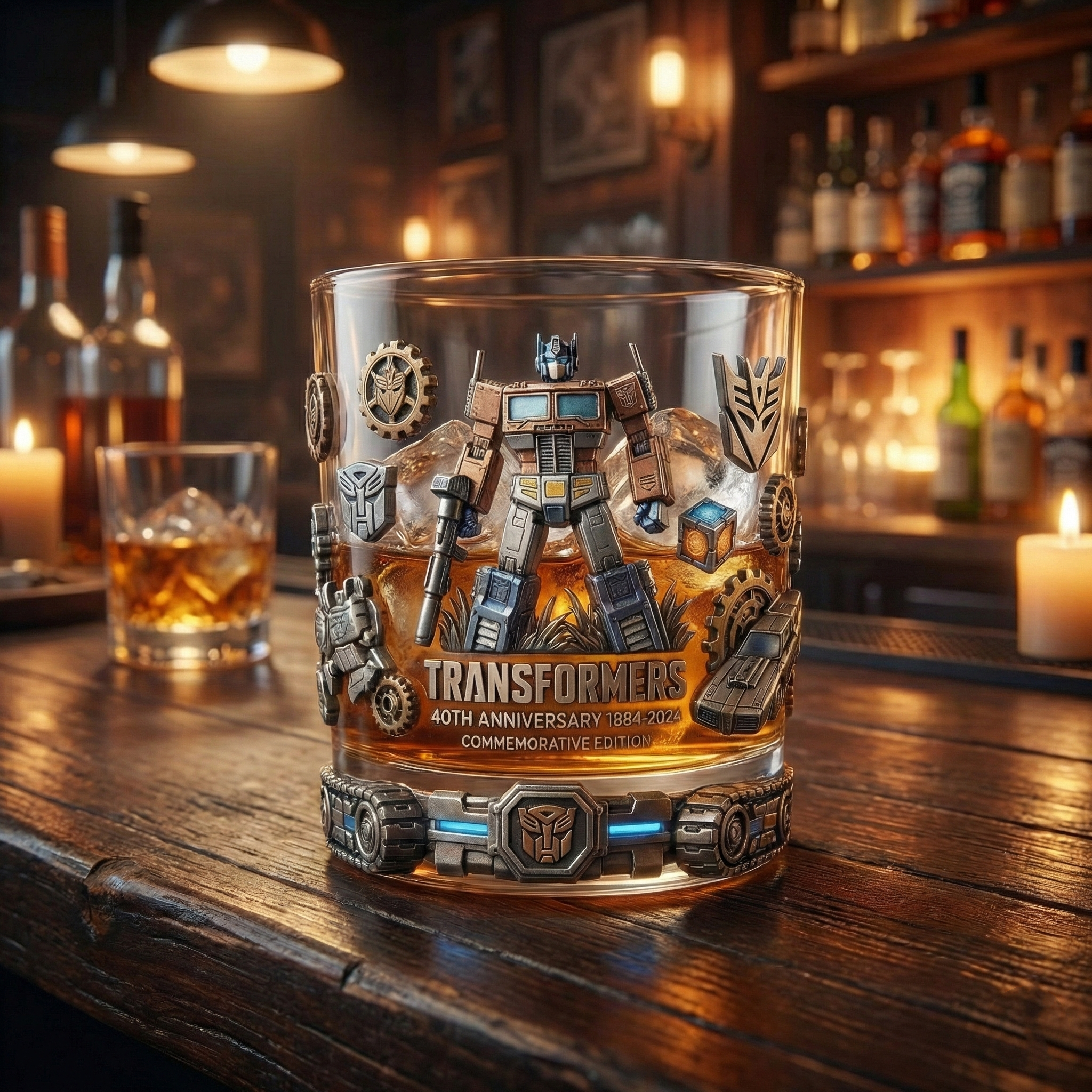 Transformers 40th Anniversary Commemorative Whiskey Glass