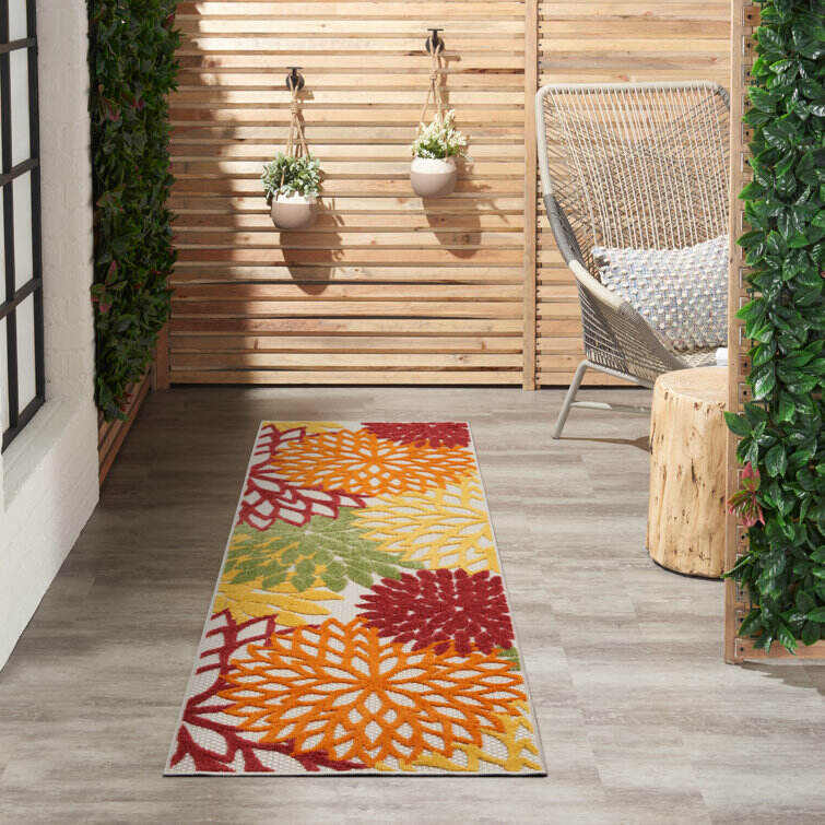 Miraloma Green/Red/Orange Indoor/Outdoor Rug