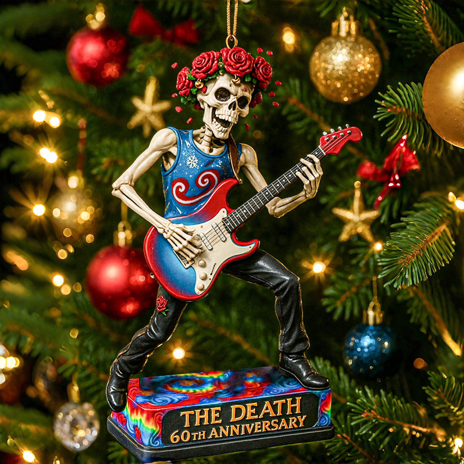 The Death 60th Anniversary Rock Skeleton Christmas Ornament
