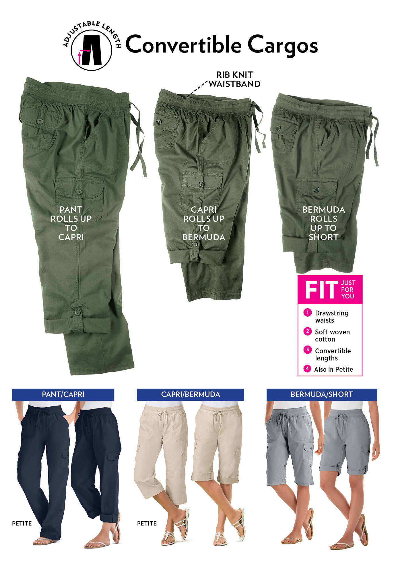 Convertible Length Cargo Short