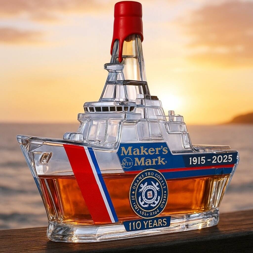 USCG 110th Anniversary USCGC Whiskey Bottle