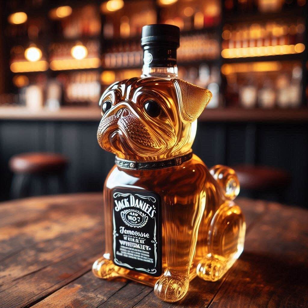 Pug Whiskey Bottle