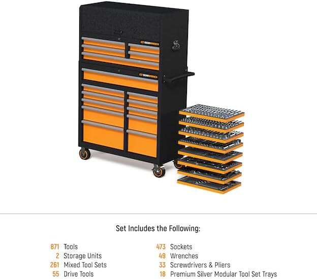 GEARWRENCH 1268 Piece Master Mechanics Tool Set in Premium Modular Foam Trays with GSX Mobile Tool Storage | MEGAMOD1268