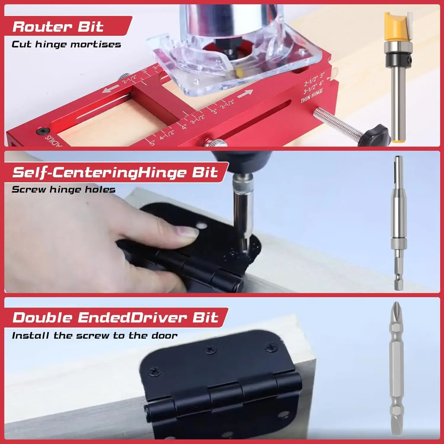 Door Hinge Jig for Precise Door & Cabinet Hinges