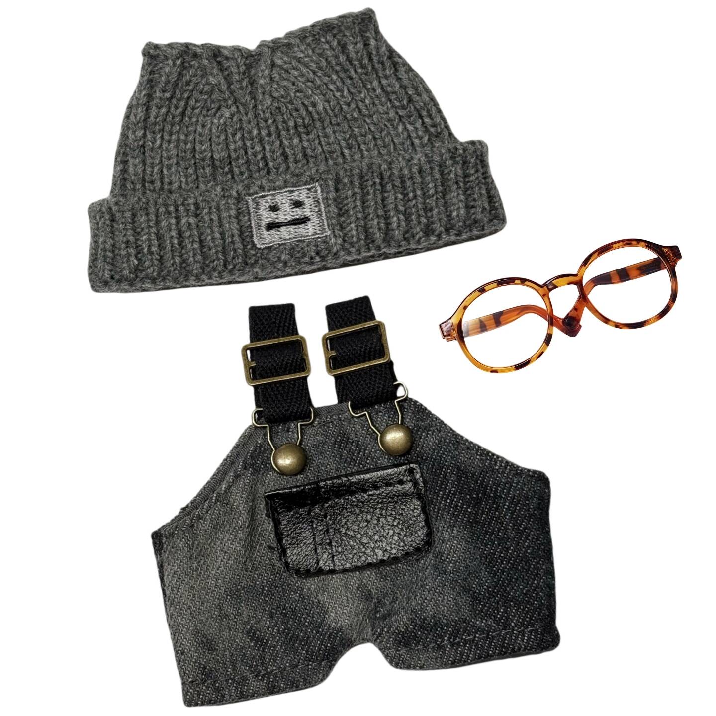 3-Piece Handmade Doll Clothes - Premium Doll Overalls Outfit with Hat & Accessories, ropa para 17cm Doll, Compatible with 5.91-6.7inch Dolls as Accessories Only