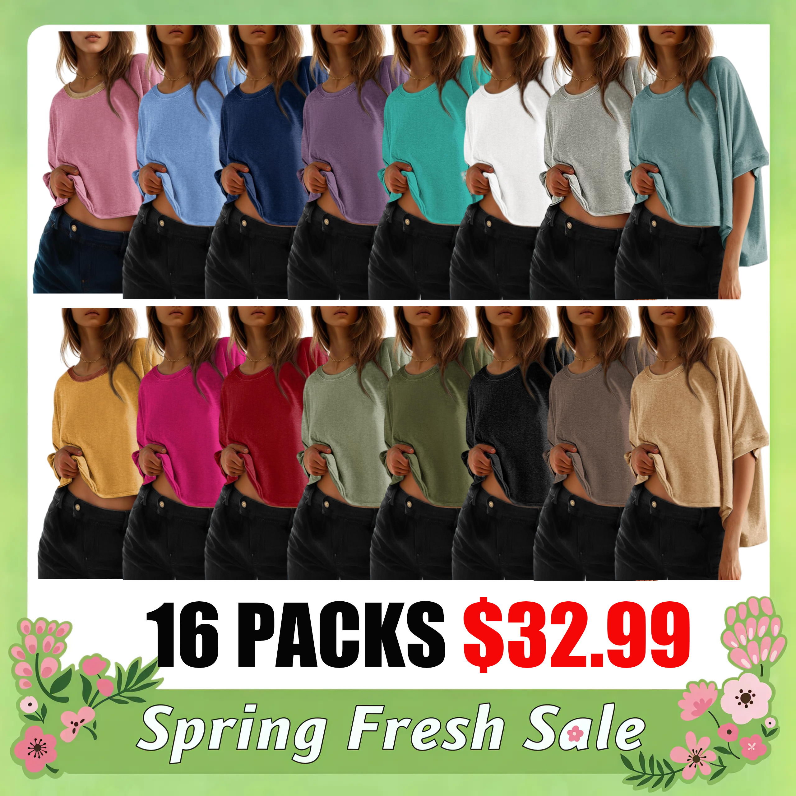🔥 Last Day For Clearance!Summer Shirts 2026 Womens Solid T Shirts for Women Loose Oversized Tops Basic Tee