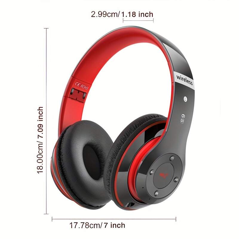 6S Hi-Fi Stereo Foldable Wireless Stereo Headsets Earbuds  With Built-in Mic