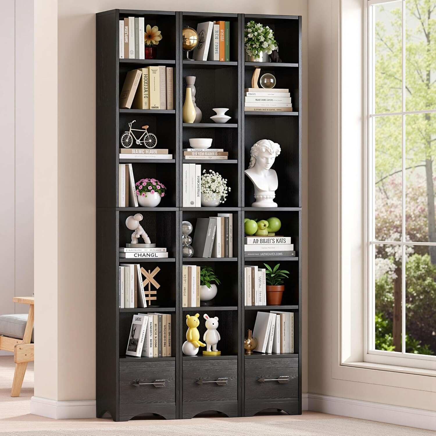 VECELO 8-Tier Tall Narrow Bookshelf