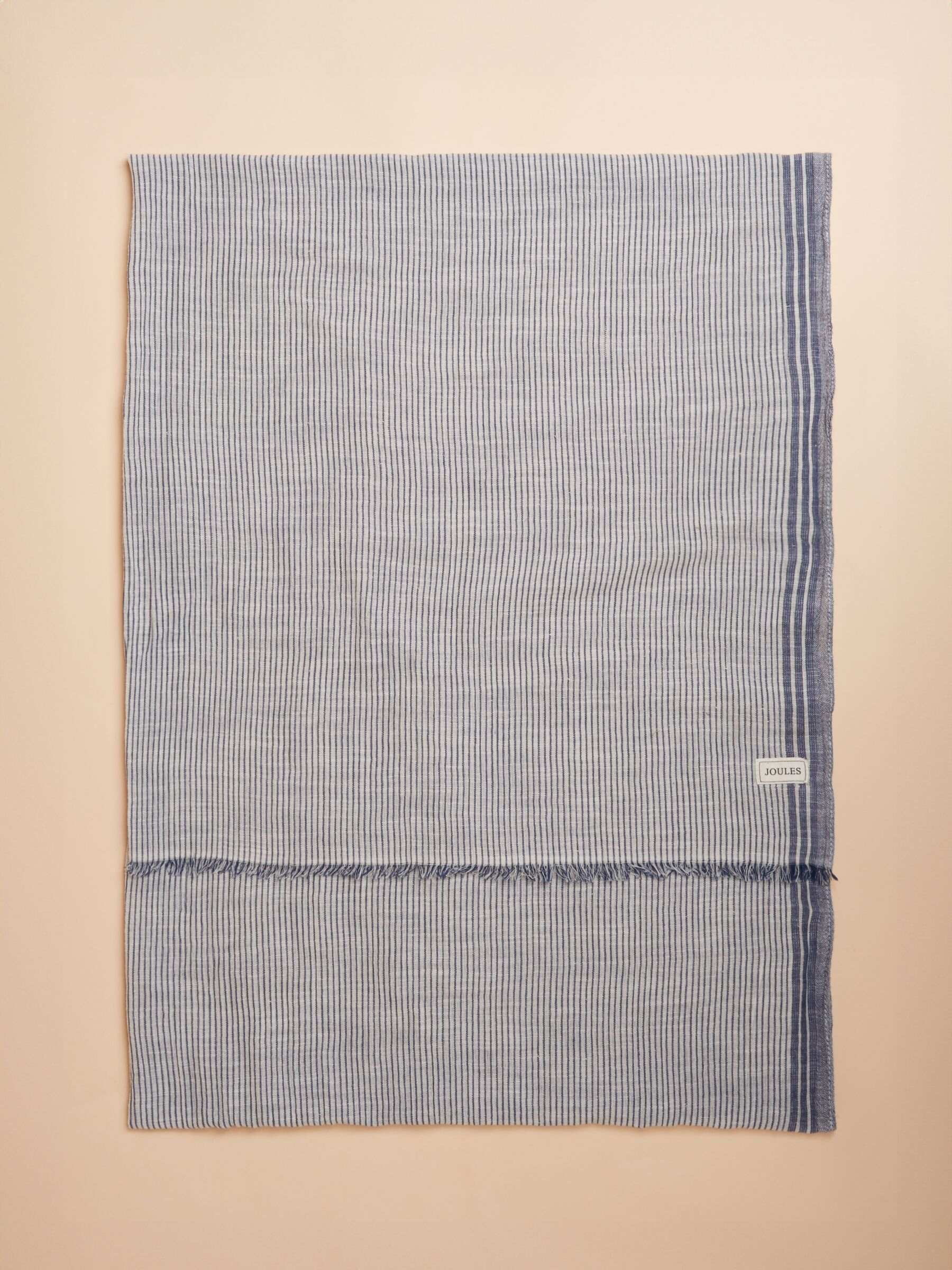 Orla Cream/Navy Lightweight Cotton Scarf
