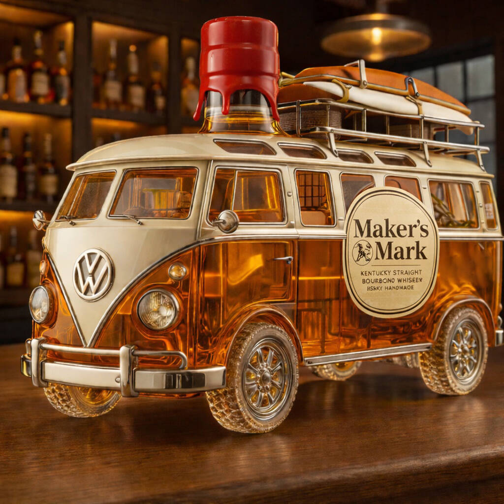 Volkswagen Bus Traveler Whiskey Bottle