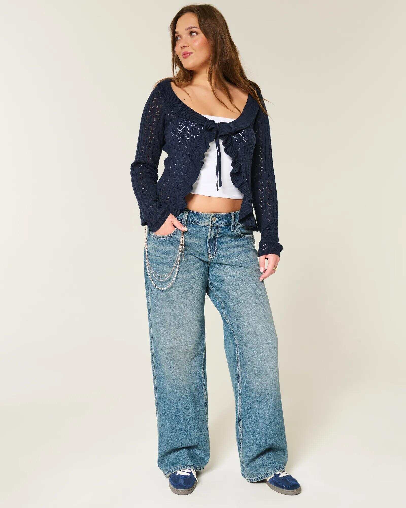 Ruffle Tie-Front Cardigan