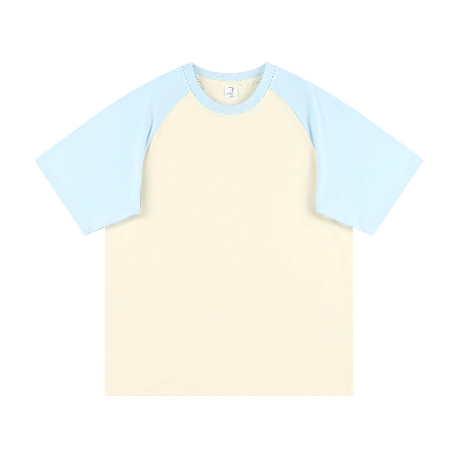 Summer 230g Contrast Color Raglan Sleeve T-shirt Men