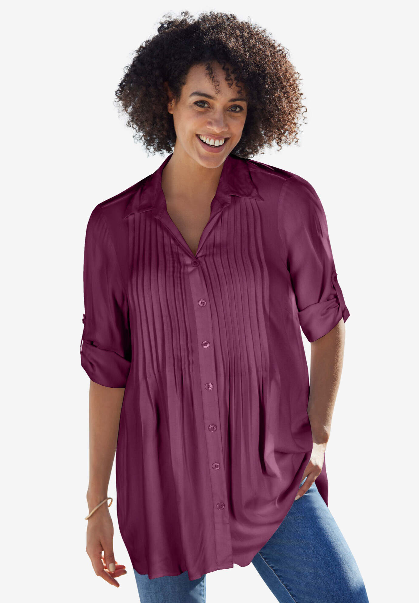 Pintucked Tunic Blouse