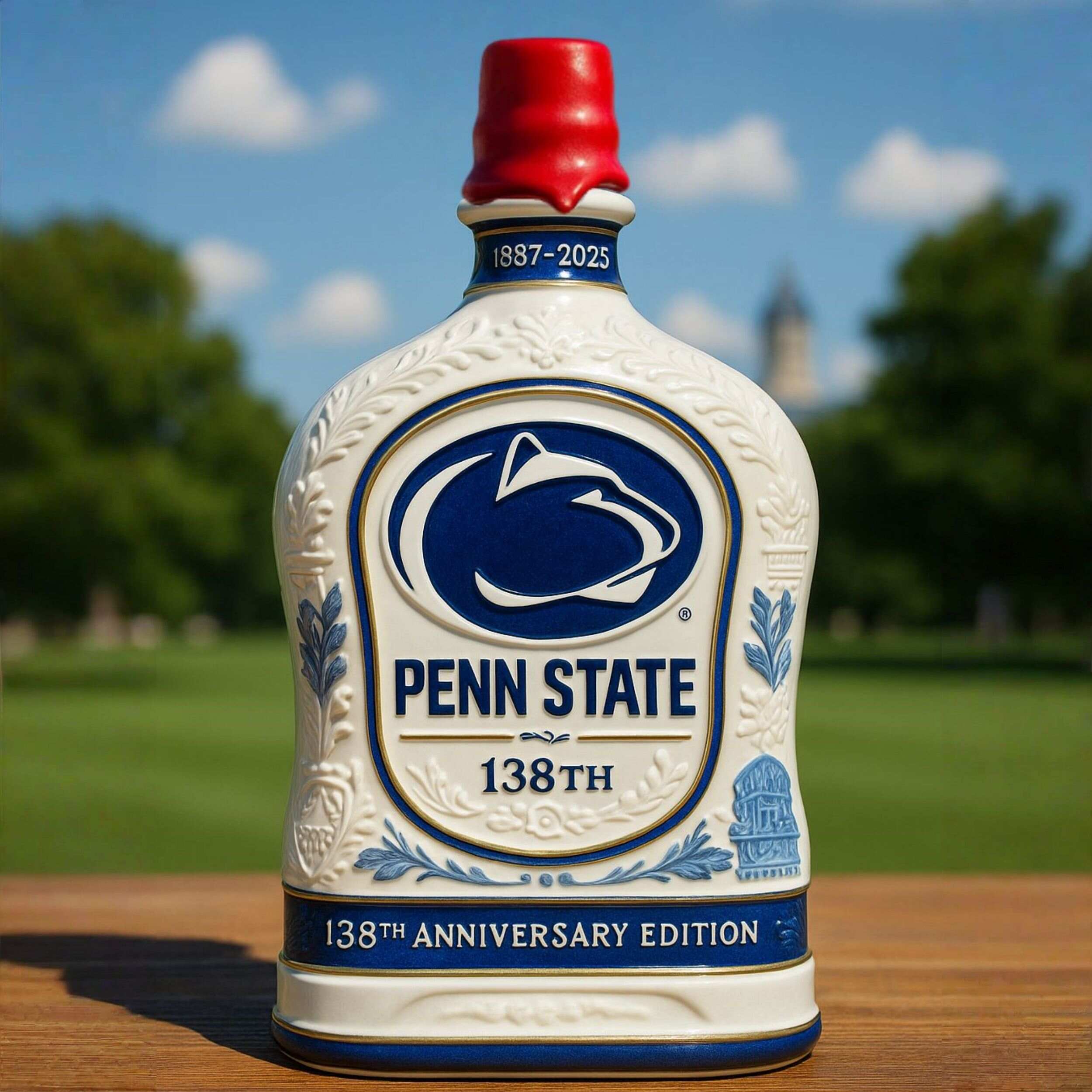 Penn State Nittany Lions 138th Anniversary Whiskey Bottle