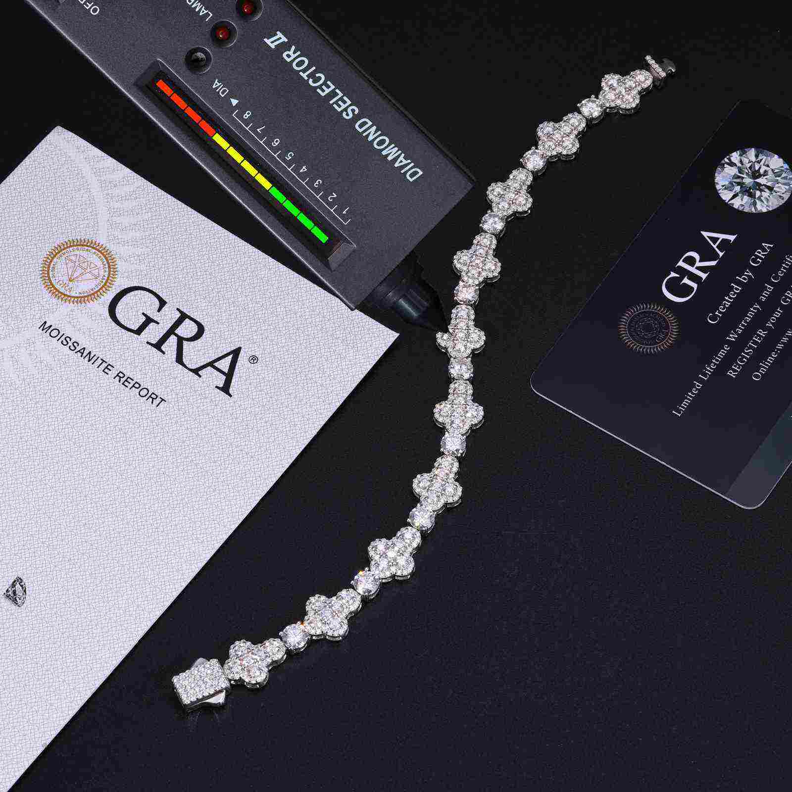 TestTest 10mm S925 Moissanite Cross Tennis Bracelet