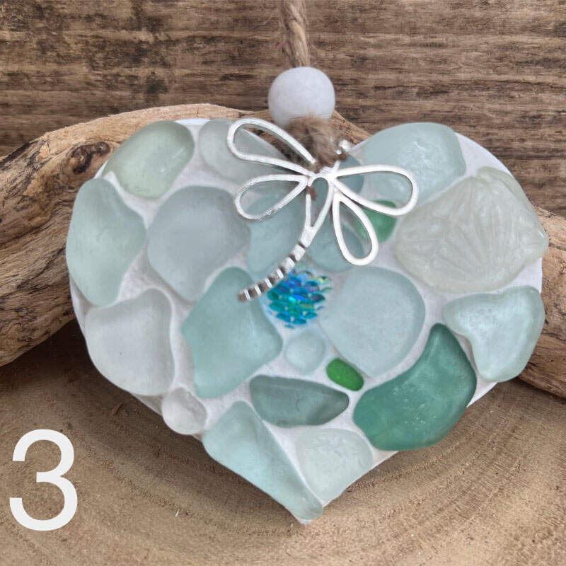 Sea Glass Heart Shape Ornament