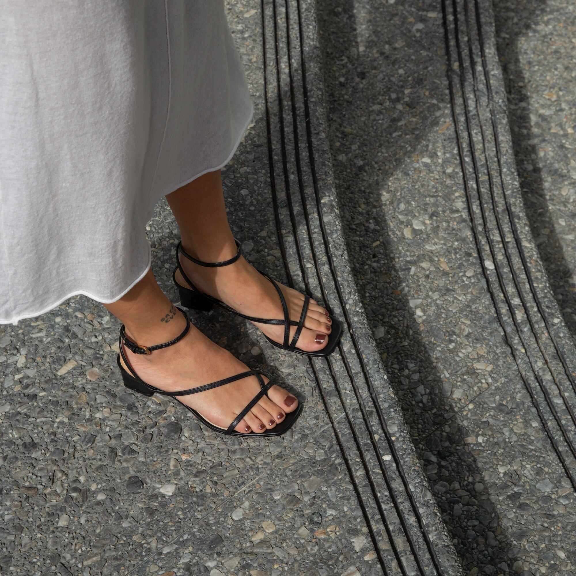 KARLOS SANDALS BLACK LEATHER