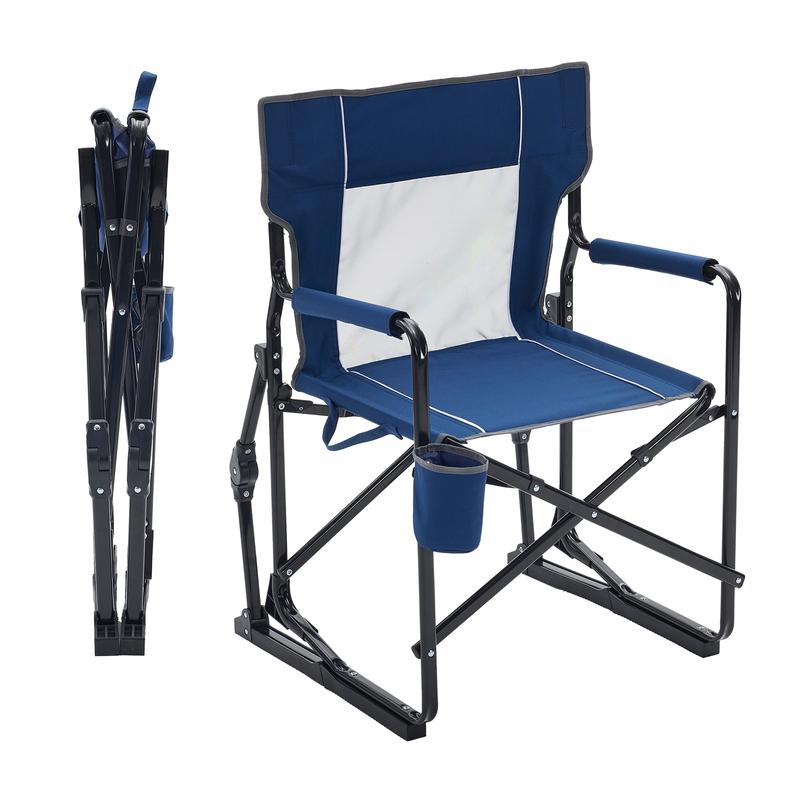 Rocker ,Folding Camping Chair, Padded High Back, Adjustable Lumbar Support, Extra Wide for Adults, 5000 LBS Steel Frame, Portable Outdoor