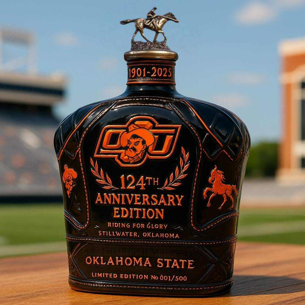 OSU Cowboys 124th Anniversary Whiskey Bottle