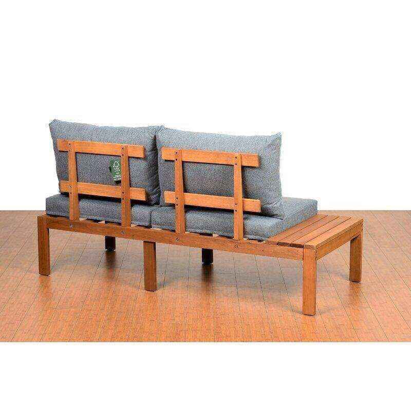 Jacobson Solid Wood 4 - Person Seating Group with Cushions