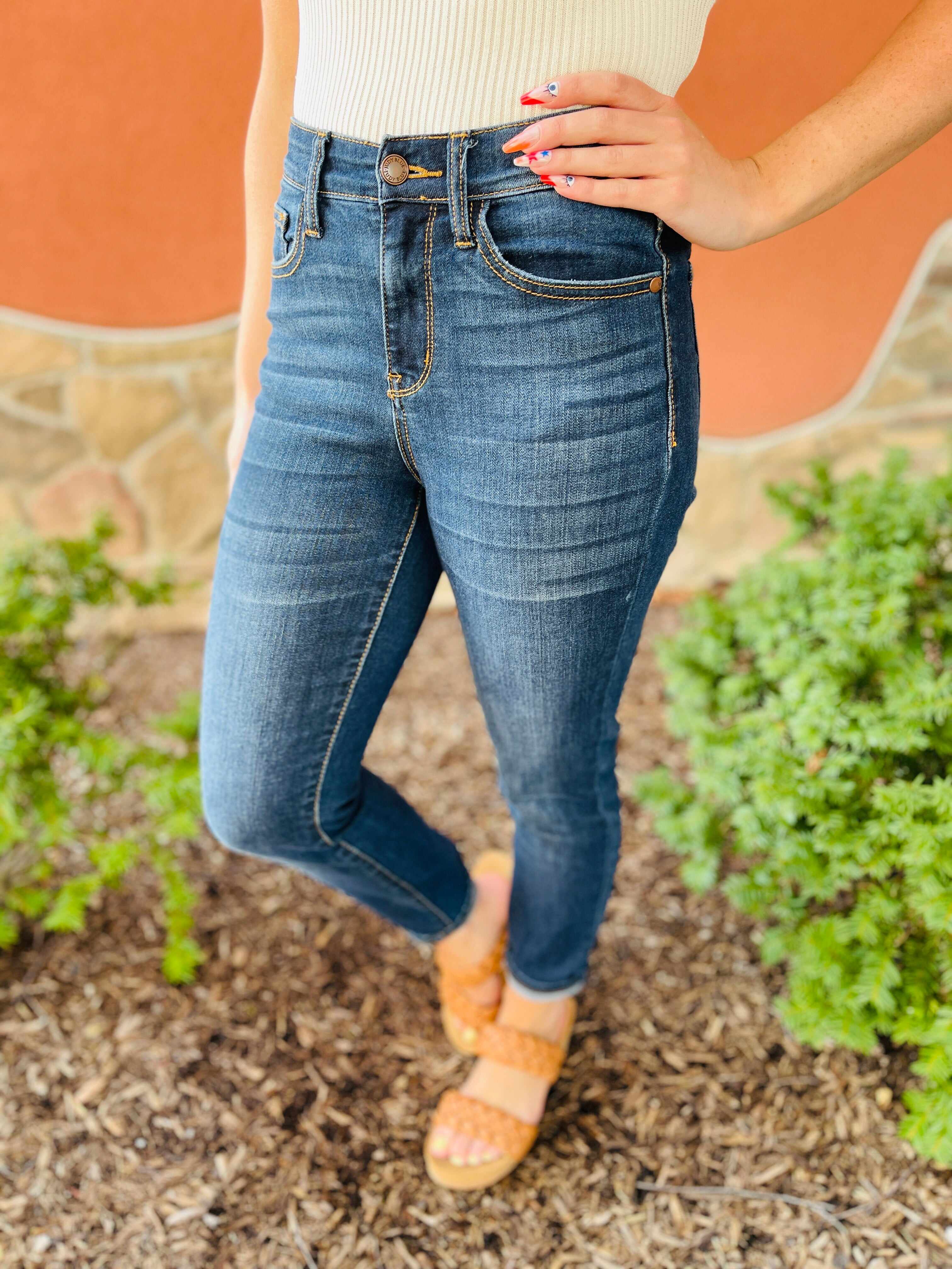 Reg/Curvy Blessed and NonDistressed Relaxed Fit Jeans