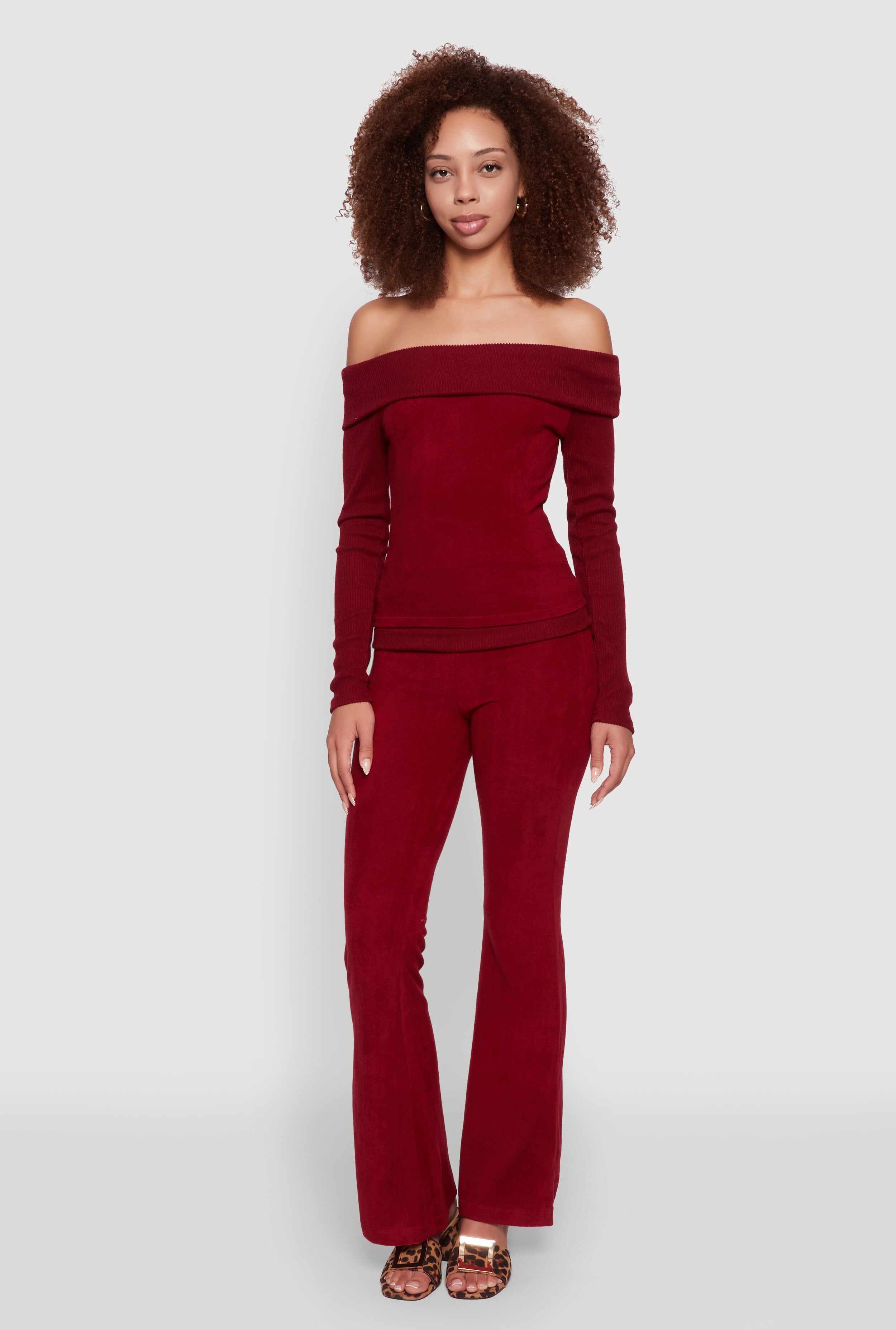Haute Monde High Waisted Flare Leg Pants