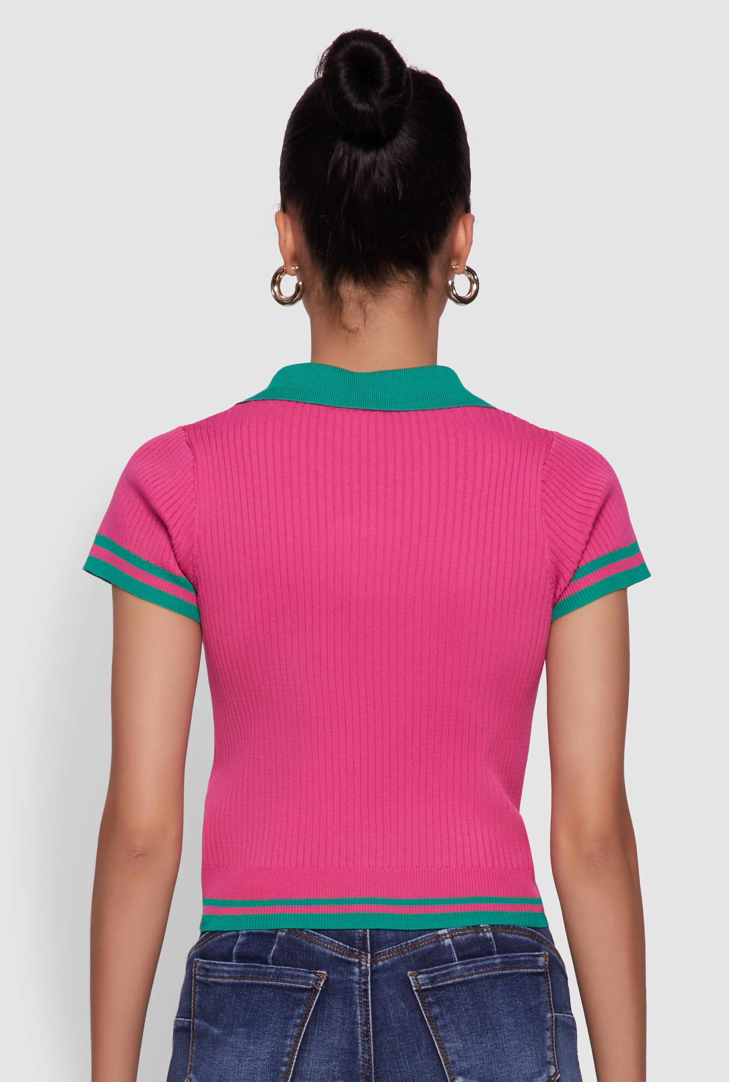 Miami Graphic Varsity Stripe Polo Shirt