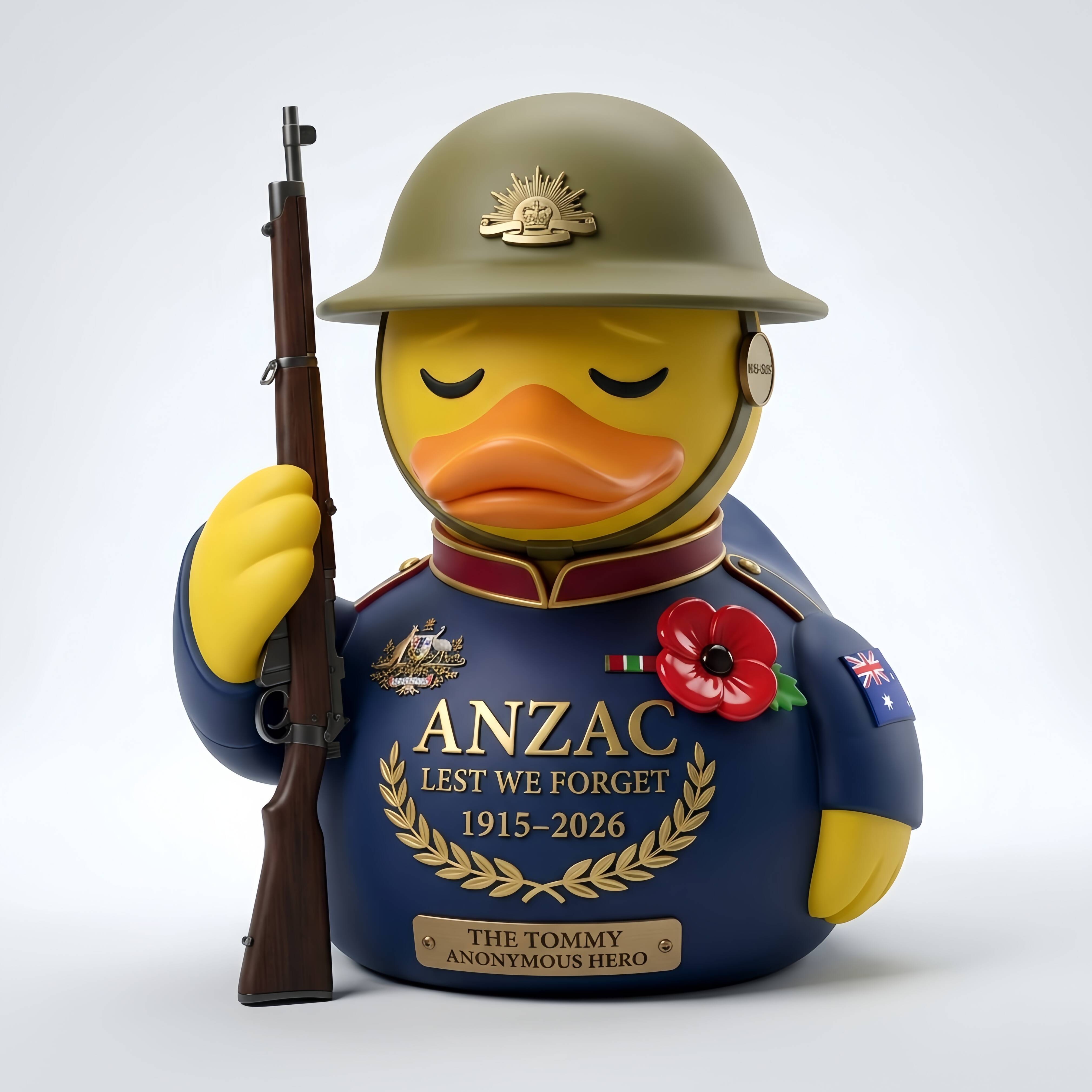 ANZAC Lest We Forget Tribute Duck