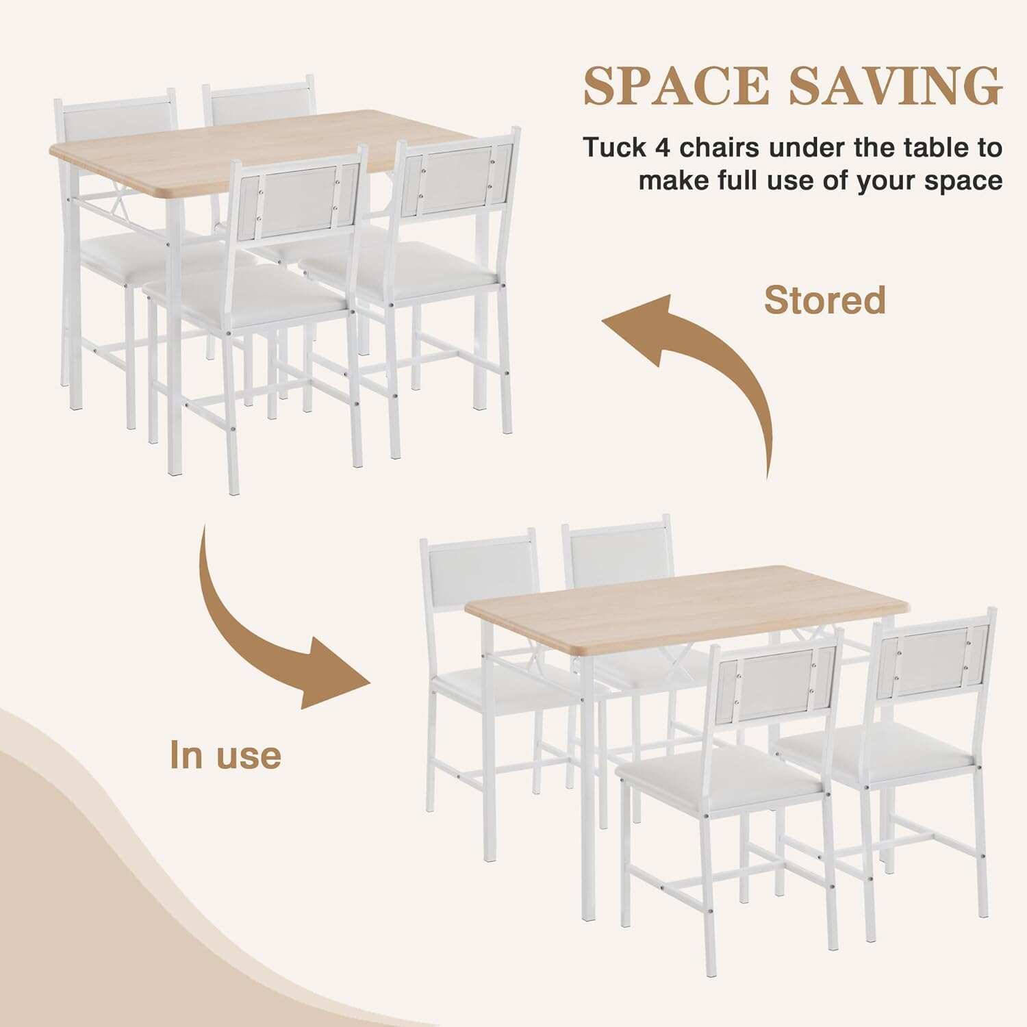 Dining Table Set for 4 with Chairs