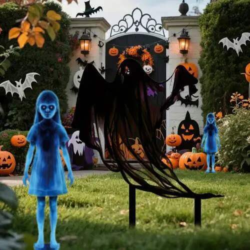 👻Haunted Twin Ghost Yard Stakes – Halloween Decor🎃