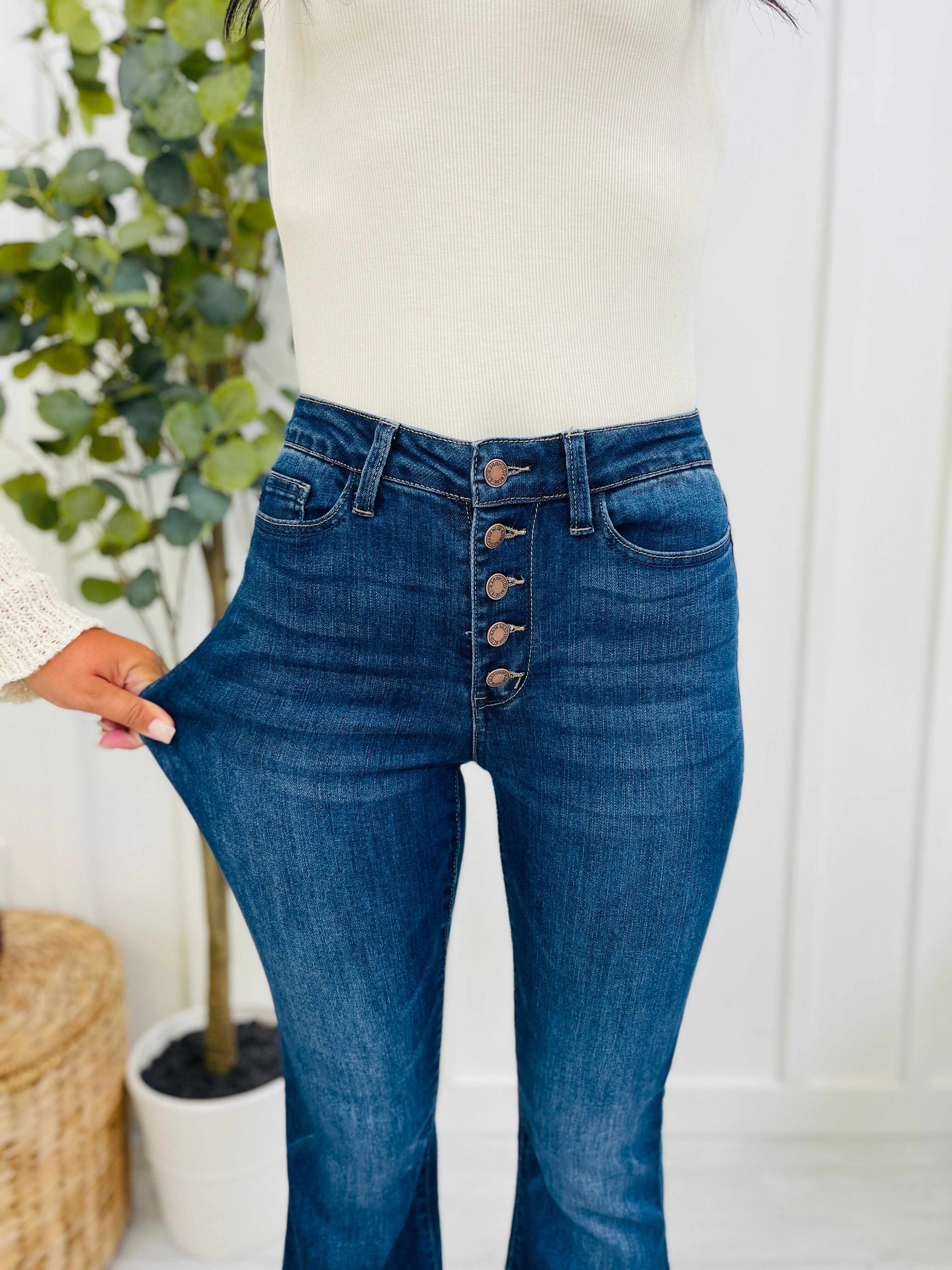 REG/CURVY Flare Affair Button Fly Trouser Flare