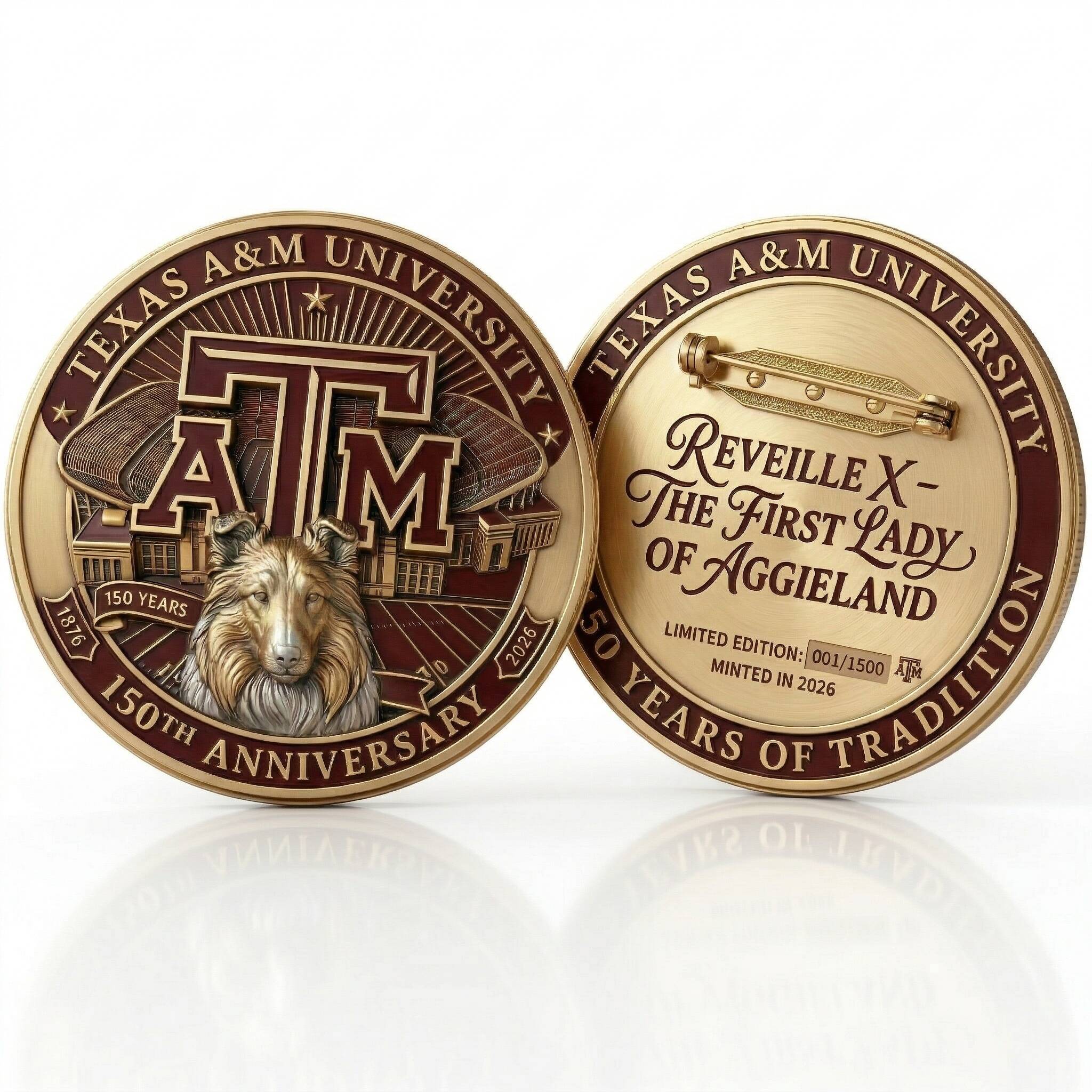 🤘 Texas A&M 150th Anniversary: Reveille Legacy Badge 🎖️