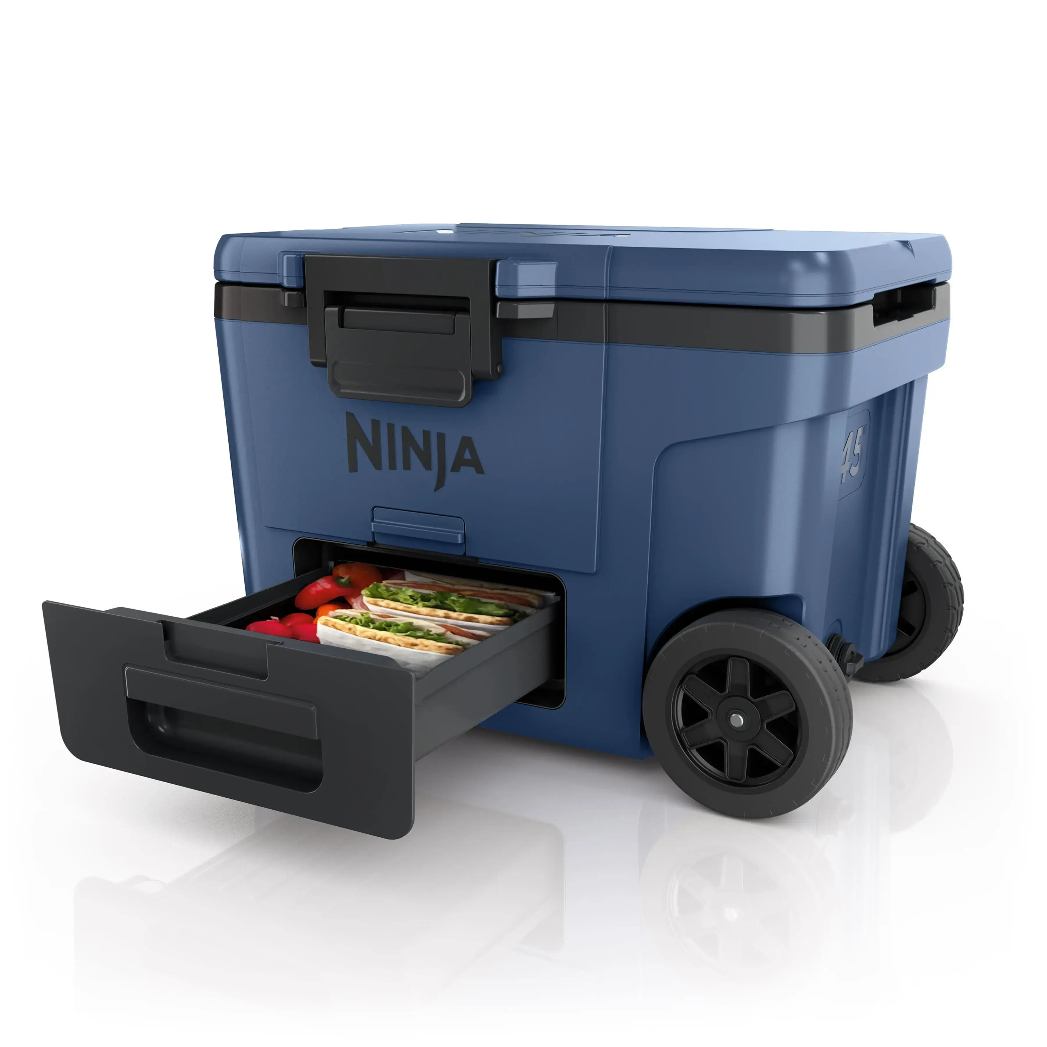 Portable for Outdoor Use 45qt Cooler with Wheels in Lakeshore Blue