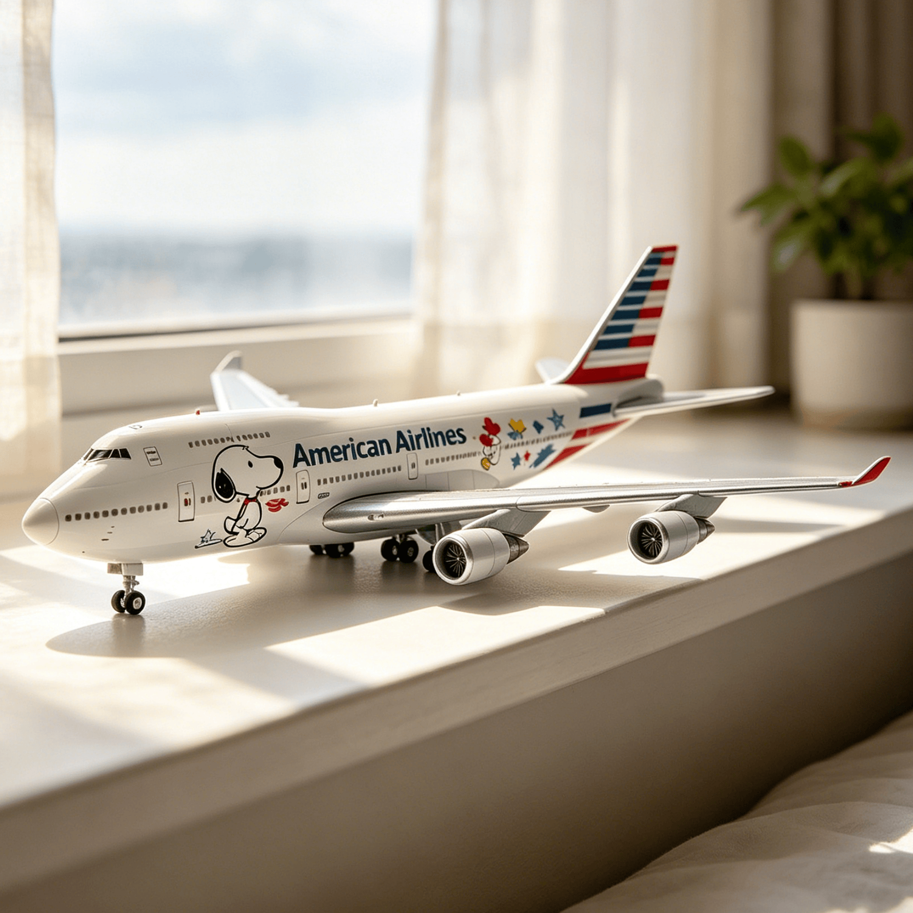 ✈️ Snoopy x American Airlines 747 – Flying Ace Collector’s Model! 🐶