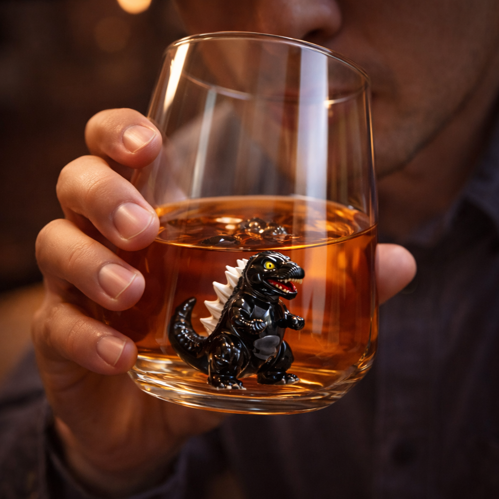 King Of Monster Figurine Glass Cup