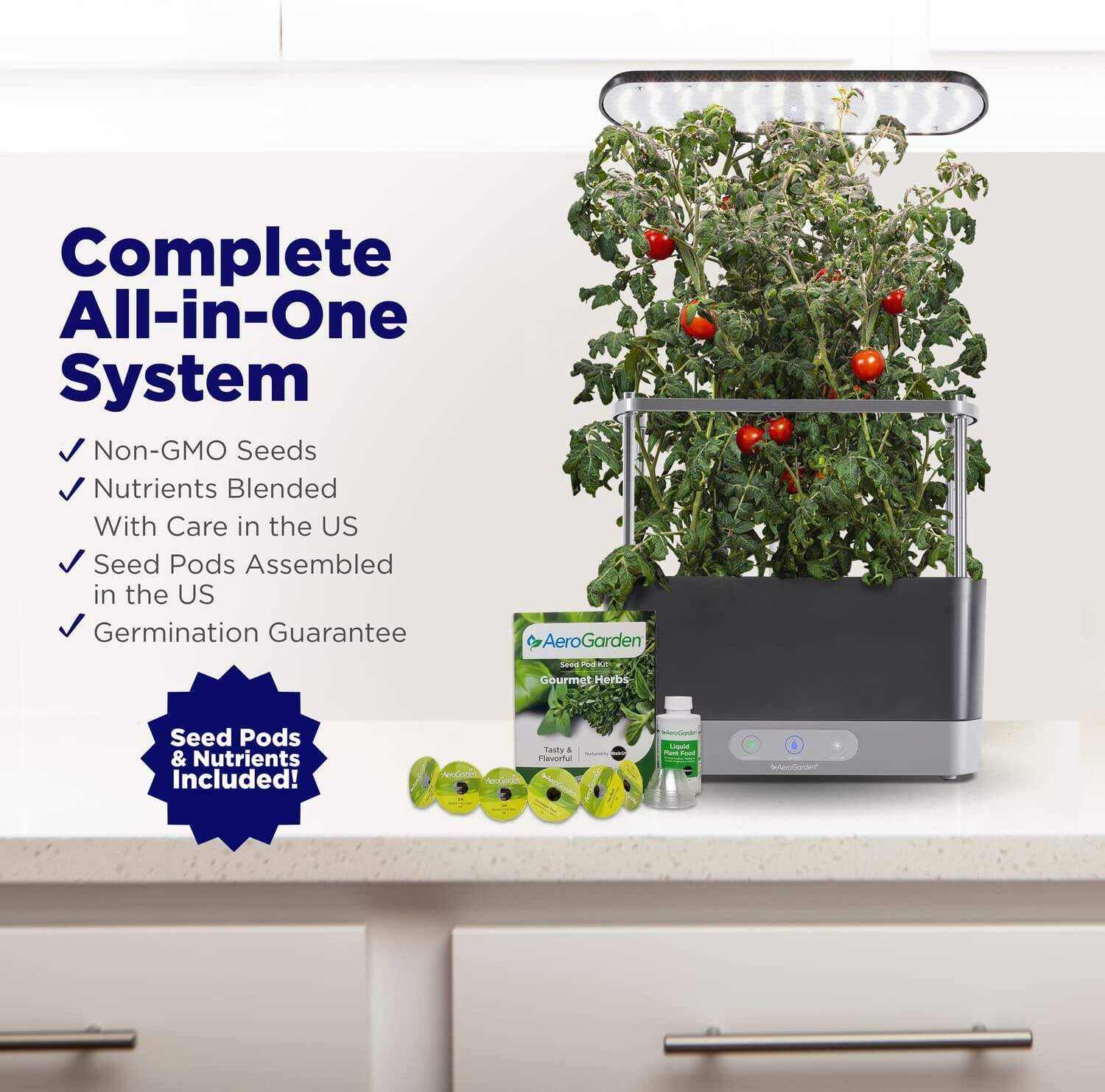 Harvest XL with Gourmet Herbs Seed Pod Kit - Indoor Garden with LED Grow Light