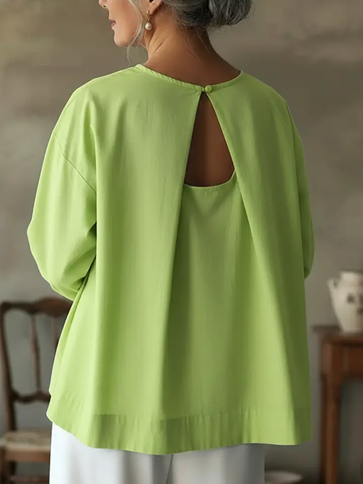 🔥Summer Arrivals🌟Elegant Backless Design 100% Cotton Shirt Top