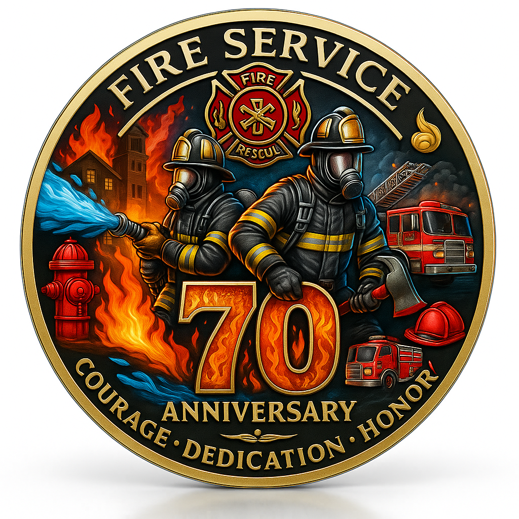 Commemorative Coin Marking the Seventieth Anniversary of the Fire Service
