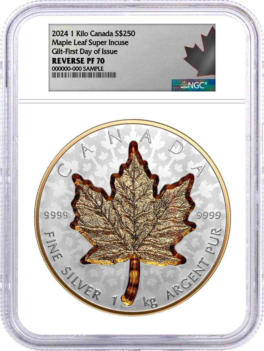 1 Kilo Fine Silver Coin – Super Incuse Silver Maple Leaf