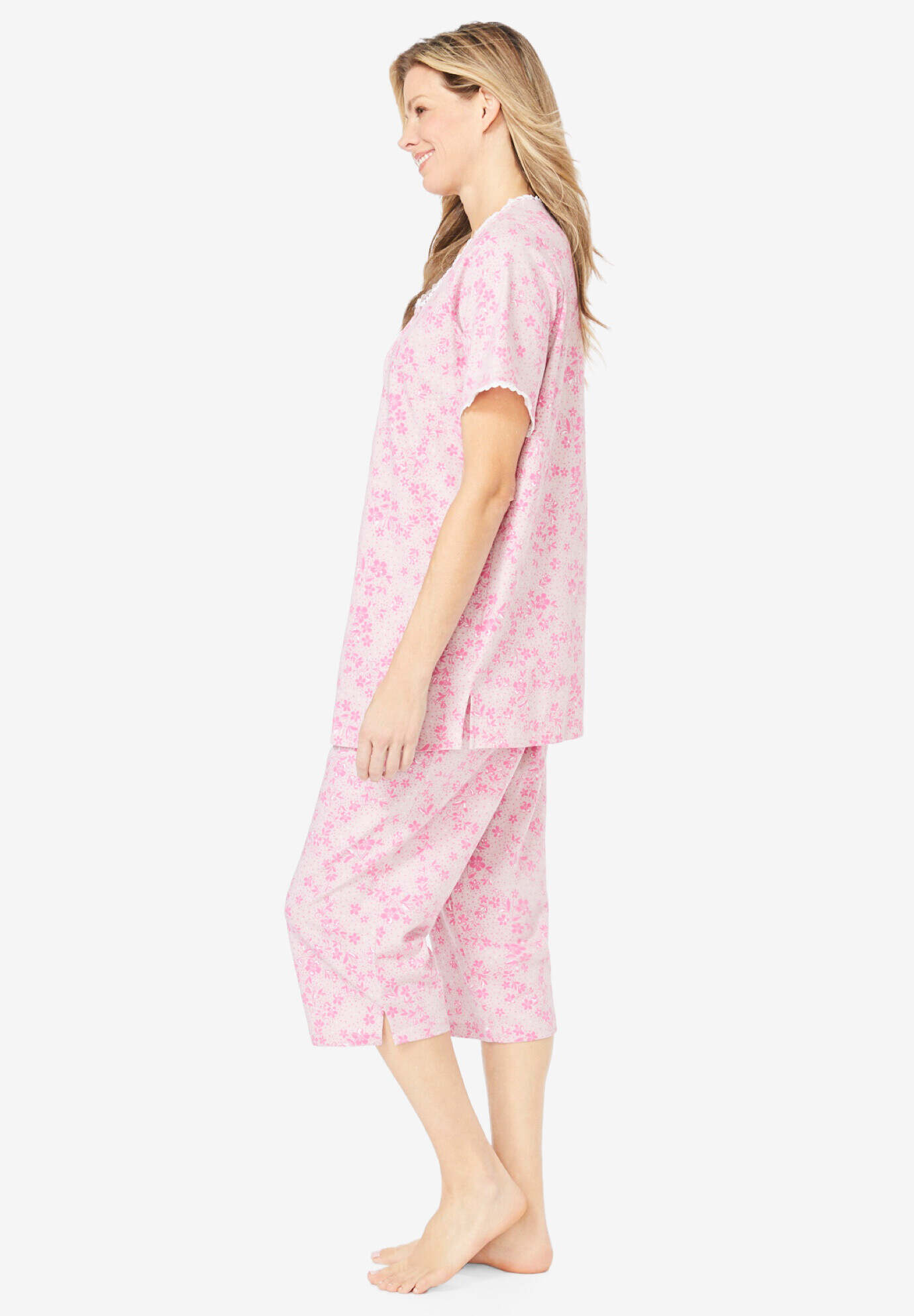 2-Piece Pintuck Tee and Capri Sleep Set